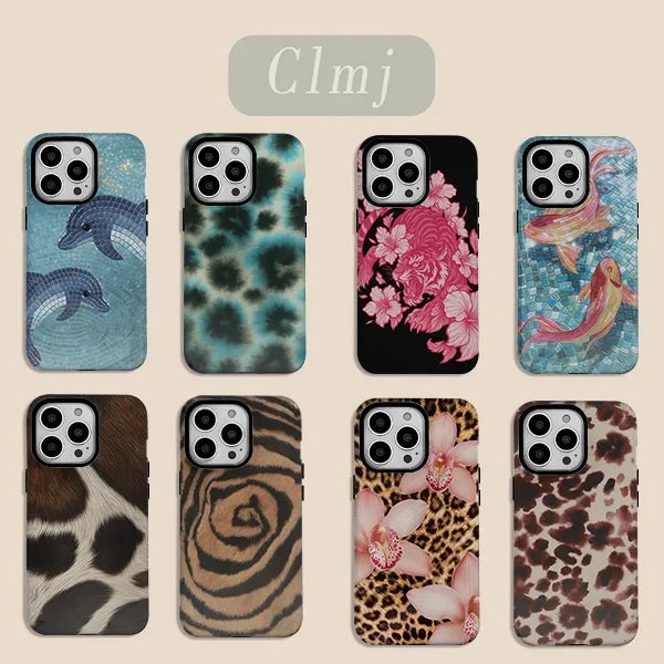 Mottled Brown White iPhone Case
