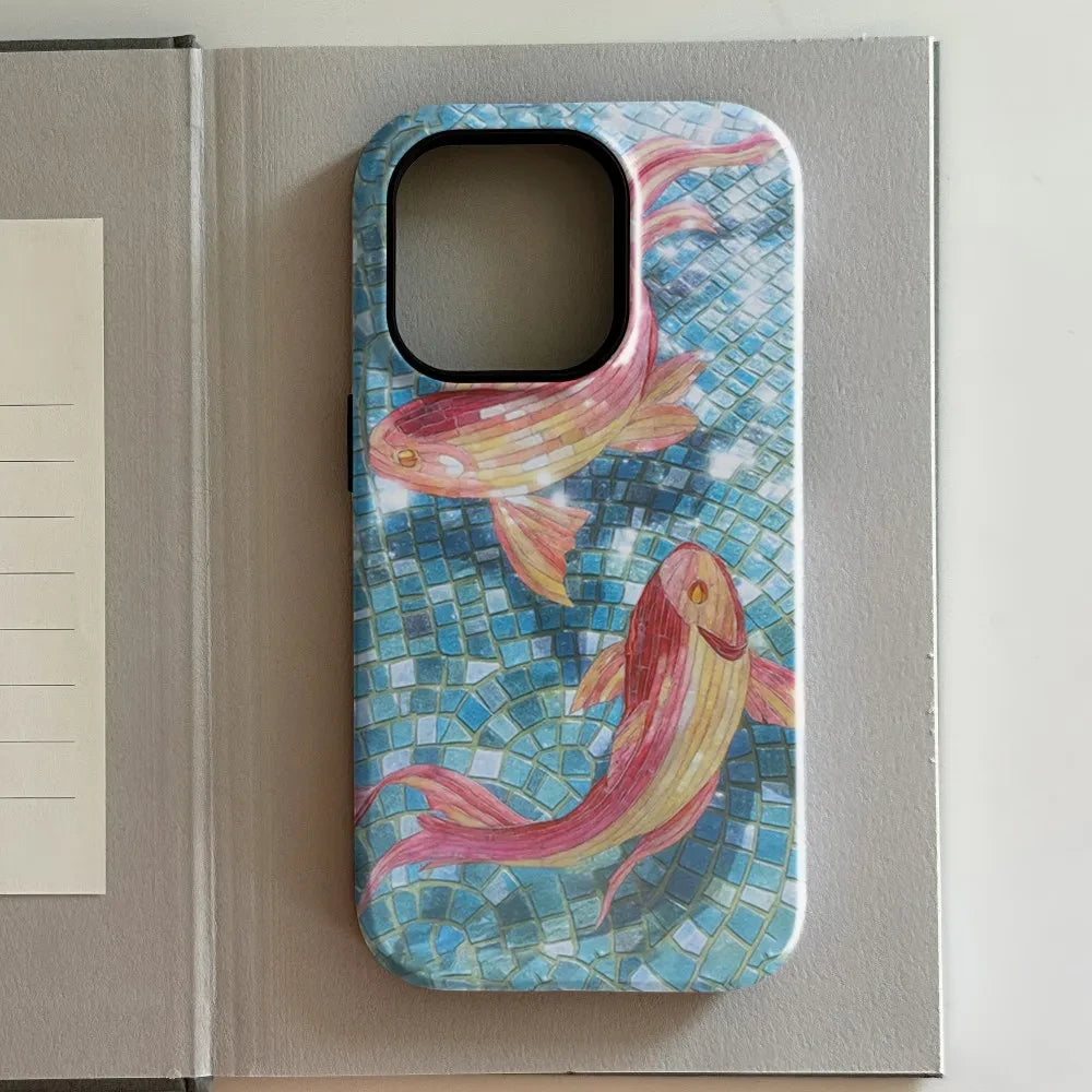 Mottled Brown White iPhone Case